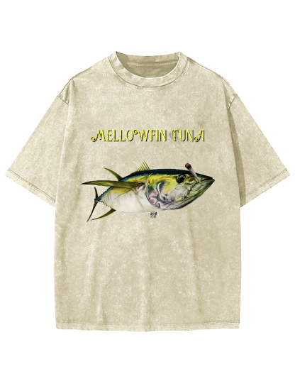 Japanese Tuna Pattern Vintage Distressed T-shirt-Zazasy