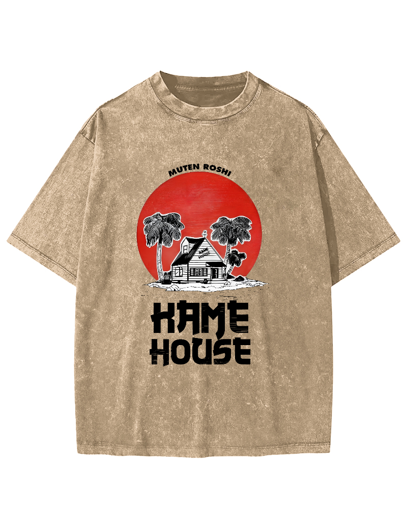 Beach Bungalow  Vintage Distressed T-shirt-Zazasy
