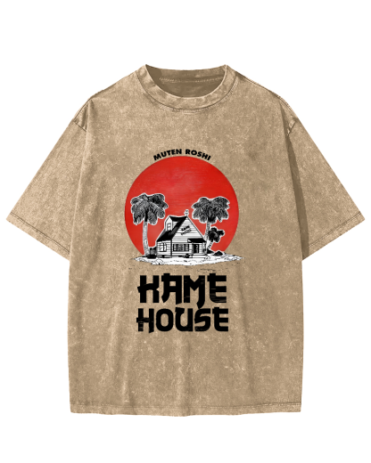 Beach Bungalow  Vintage Distressed T-shirt-Zazasy