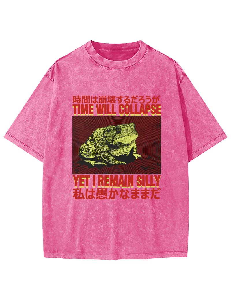 Retro Frog Japanese Style Vintage Distressed T-shirt-Zazasy