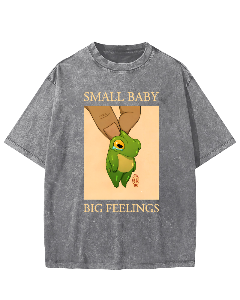 SAMLL BABY BIG FEELINGS  Vintage Washed T-shirt