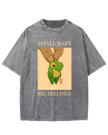 SAMLL BABY BIG FEELINGS  Vintage Washed T-shirt
