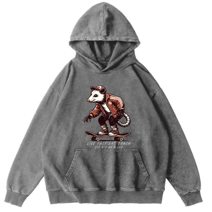 I like Skateboarding Vintage Distressed Hoodie-Zazasy
