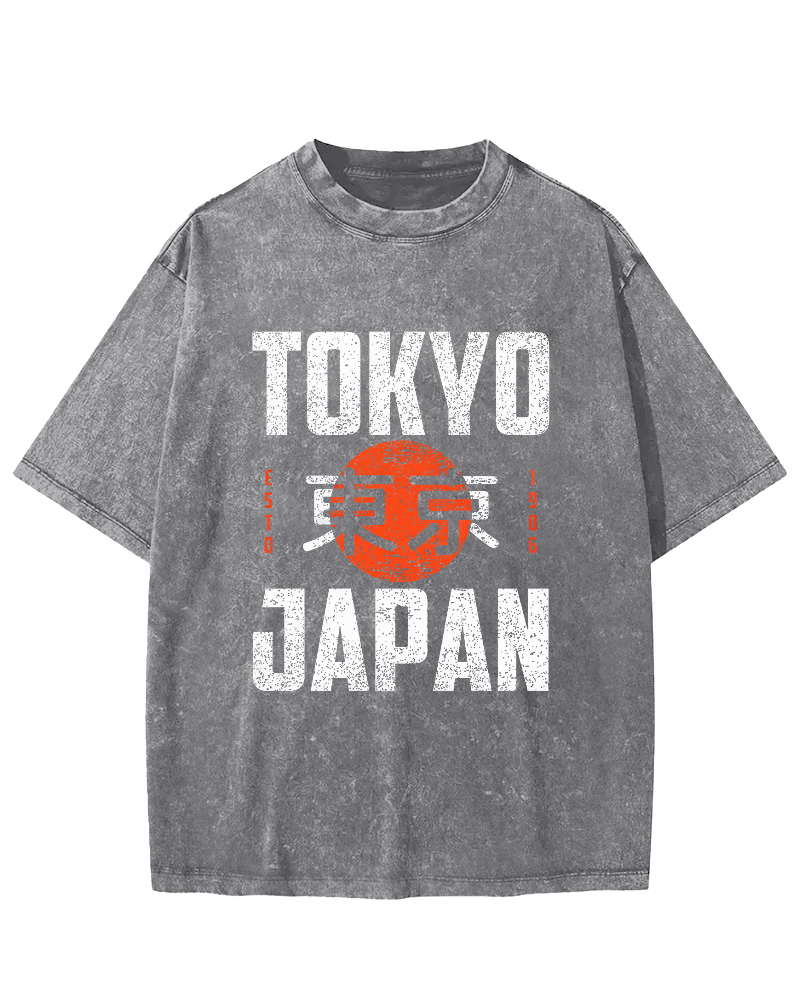 Tokyo Script in Japan Vintage Distressed T-shirt-Zazasy