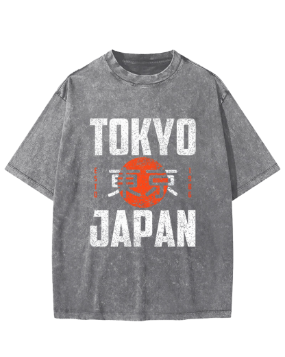 Tokyo Script in Japan Vintage Distressed T-shirt-Zazasy