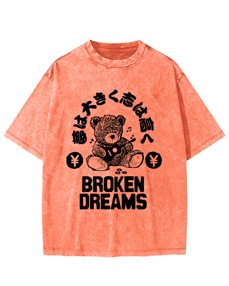 Broken Dreams  Vintage Washed T-shirt-Zazasy