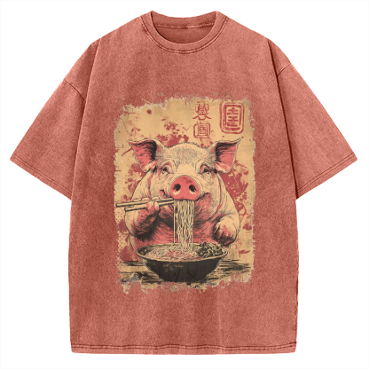 Ramen Piggy Vintage Washed T-shirt