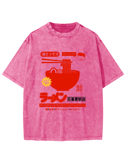 Tokyo Lamian Noodles Vintage Washed T-shirt-Zazasy