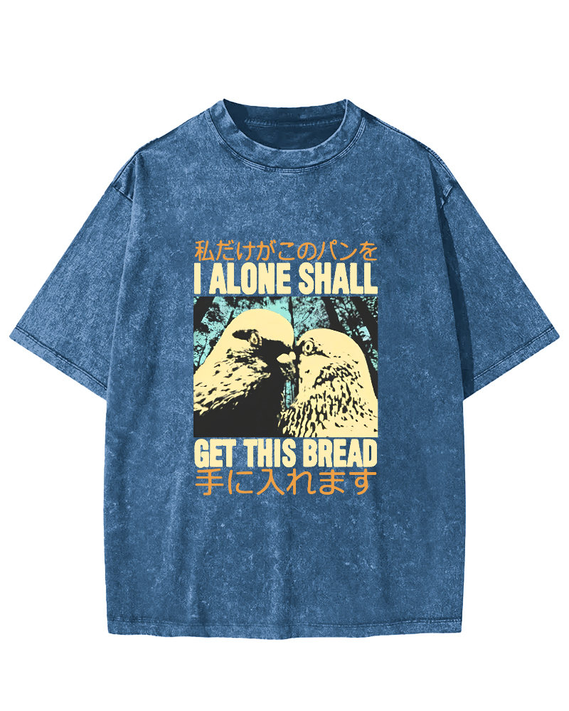 Vintage Dove Pattern Japanese Washed T-shirt-Zazasy