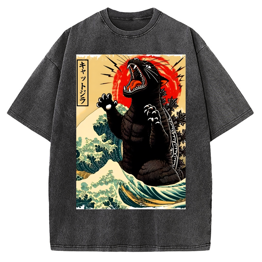 Monster Ukiyoe Vintage Washed T-shirt
