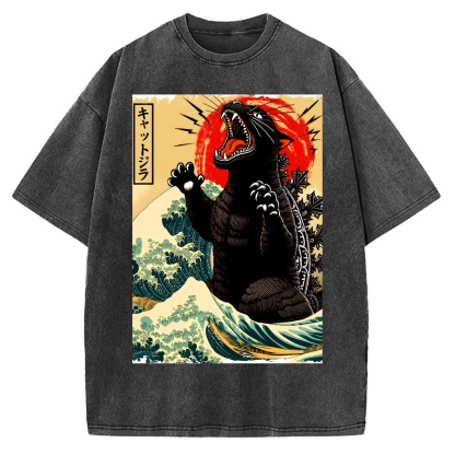 Monster Ukiyoe Vintage Washed T-shirt