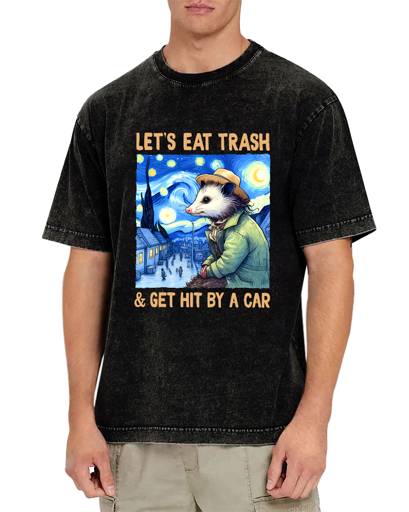 Lets Eat Trash Vintage Distressed T-shirt-Zazasy