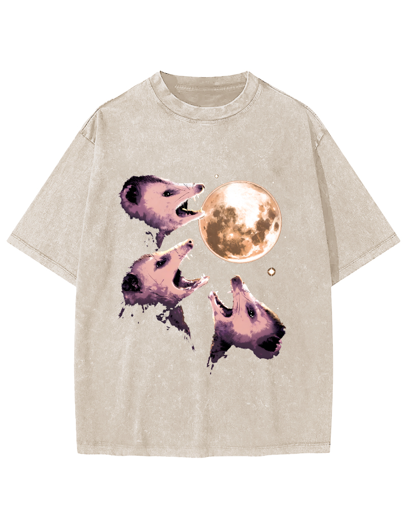 The Mouse Under The Night Vintage Distressed T-shirt-Zazasy