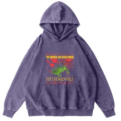 The Horrors Japanese Frog Washed Hoodie-Zazasy