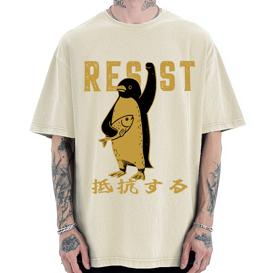 Penguin Giving An Opinion Vintage Washed T-shirt