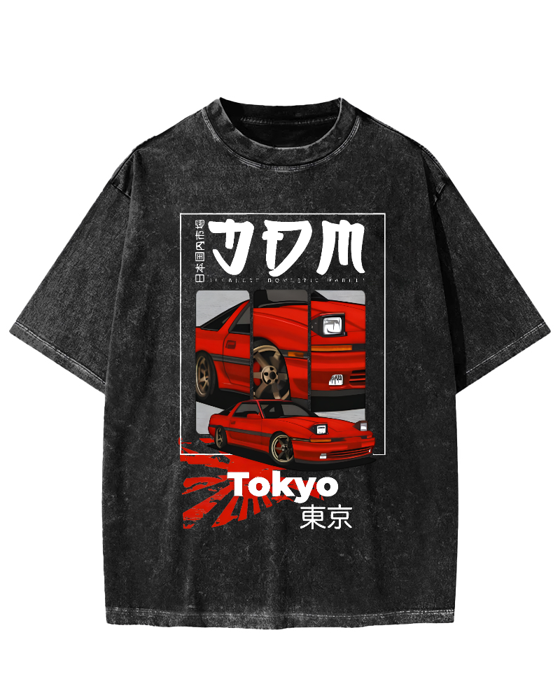 Tokyo Locomotive Market Vintage Washed T-shirt-Zazasy