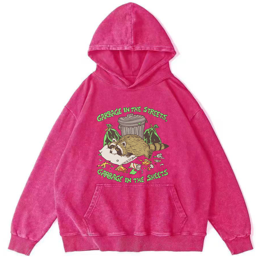 Eating And Sleeping Rccoons Vintage Distressed Hoodie-Zazasy