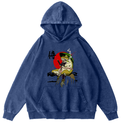 Frog Guard Japanese Style Vintage Distressed Hoodie-Zazasy