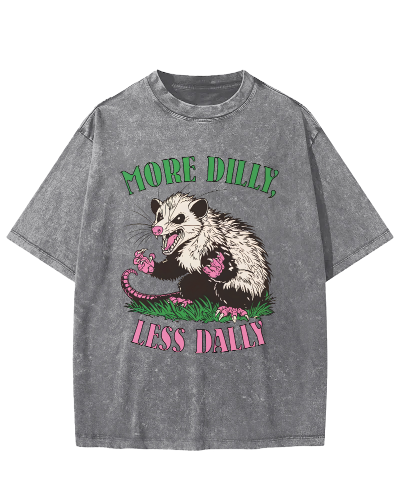 More Dilly Less Dally Vintage Distressed T-shirt-Zazasy