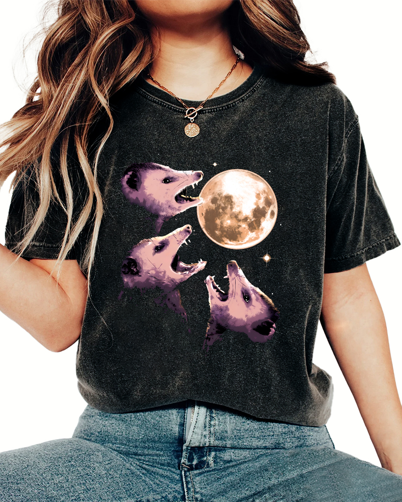 The Mouse Under The Night Vintage Distressed T-shirt-Zazasy