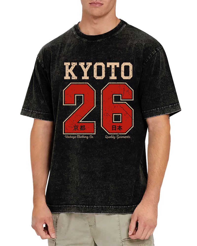 Kyoto Japan No. 26 Vintage Washed T-shirt-Zazasy