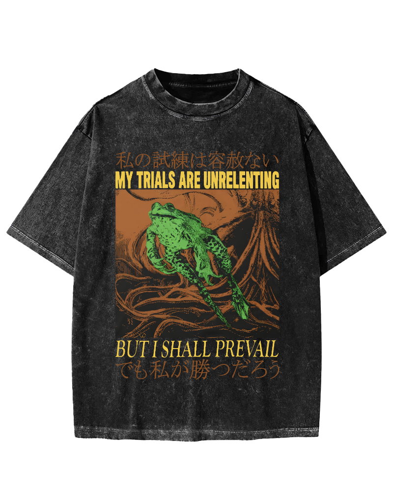 Jumping Frog Japanese Style Vintage Distressed T-shirt-Zazasy