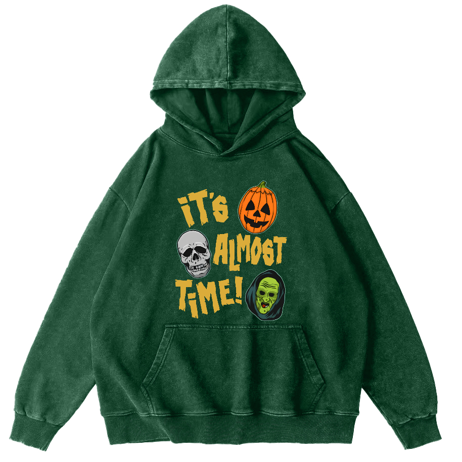 It‘s Almost Time ﻿ Vintage Washed Hoodie-Zazasy