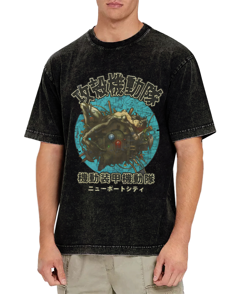 Japanese Armored Mechanical Team Vintage Distressed T-shirt-Zazasy