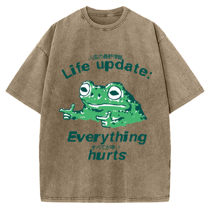 Life Update Harts Frog Vintage Washed T-shirt
