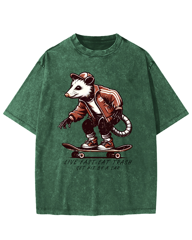 I Like Skateboarding Vintage Distressed T-shirt-Zazasy