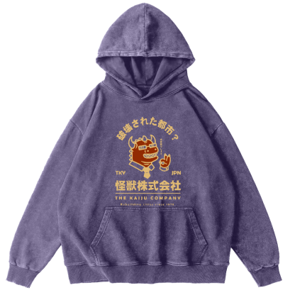 Monsters in Society Vintage Washed Hoodie-Zazasy
