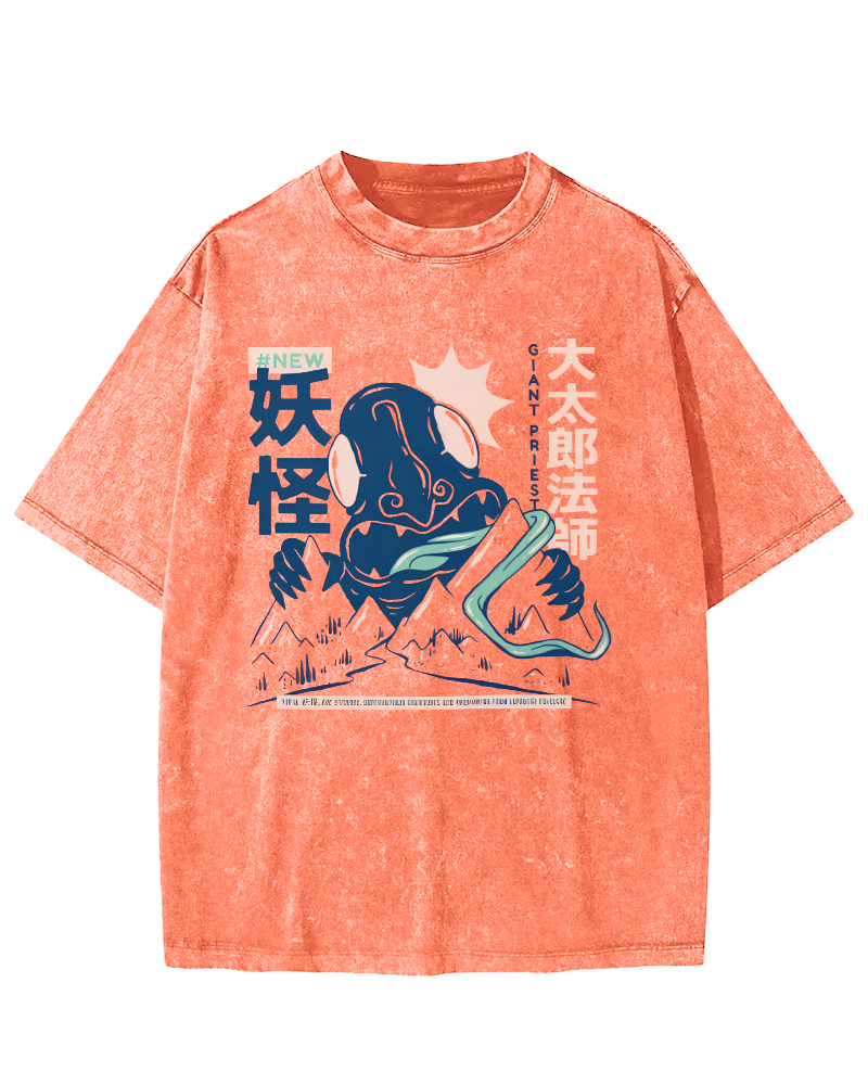 Taro Mage Monster Vintage Distressed T-shirt-Zazasy