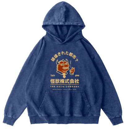 Monsters in Society Vintage Washed Hoodie-Zazasy