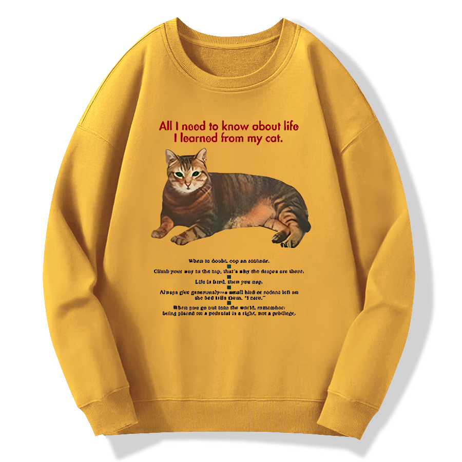 Cat Retro Cotton Pullover Sweatshirt