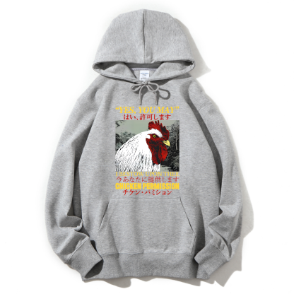 Chicken Permission Cotton Hoodie