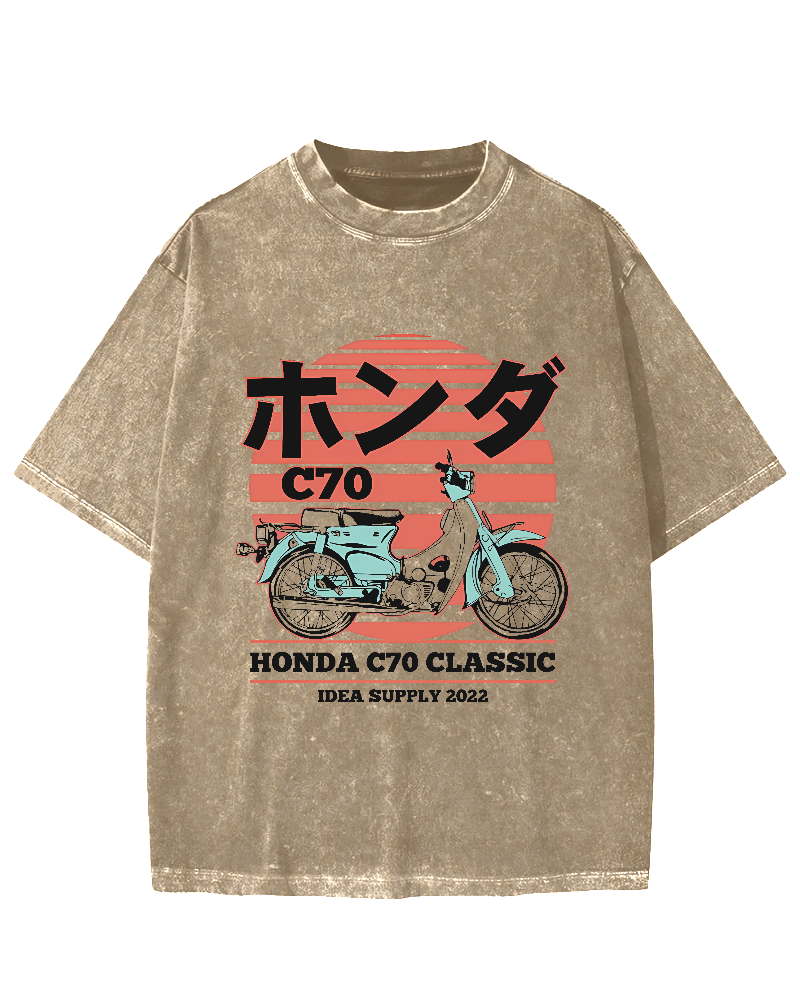 Japanese retro motorcycle Vintage Washed T-shirt