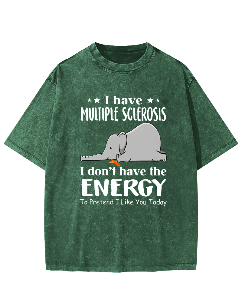 I Don't Have The Energy To Pretend I Like You Today Vintage Distressed T-shirt-Zazasy