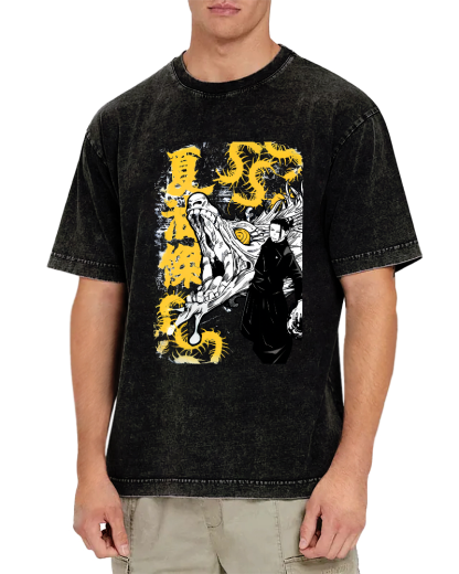 Crocodile Monster Japanese Style Vintage Washed T-shirt-Zazasy