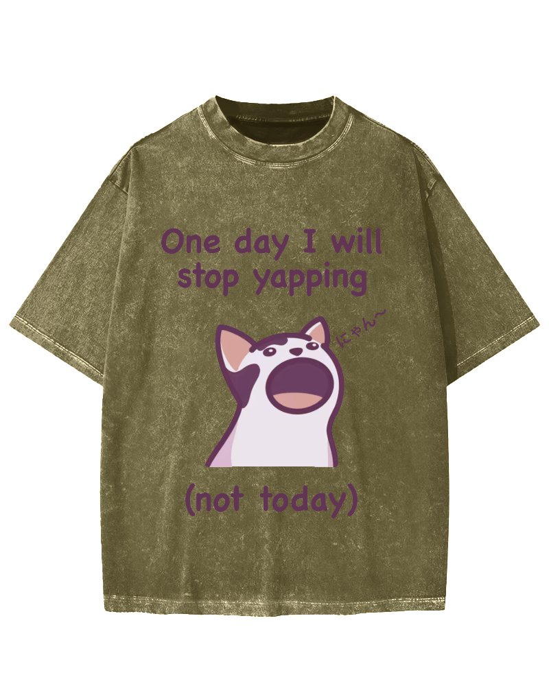 Yapping Cat Vintage Washed T-shirt