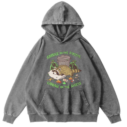 Eating And Sleeping Rccoons Vintage Distressed Hoodie-Zazasy