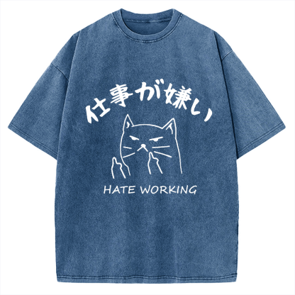 Japanese Hate Working Vintage Washed T-shirt