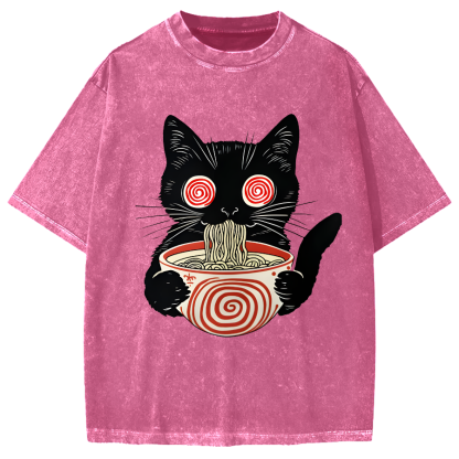 Dizzy Ramen Cat Vintage Washed T-shirt
