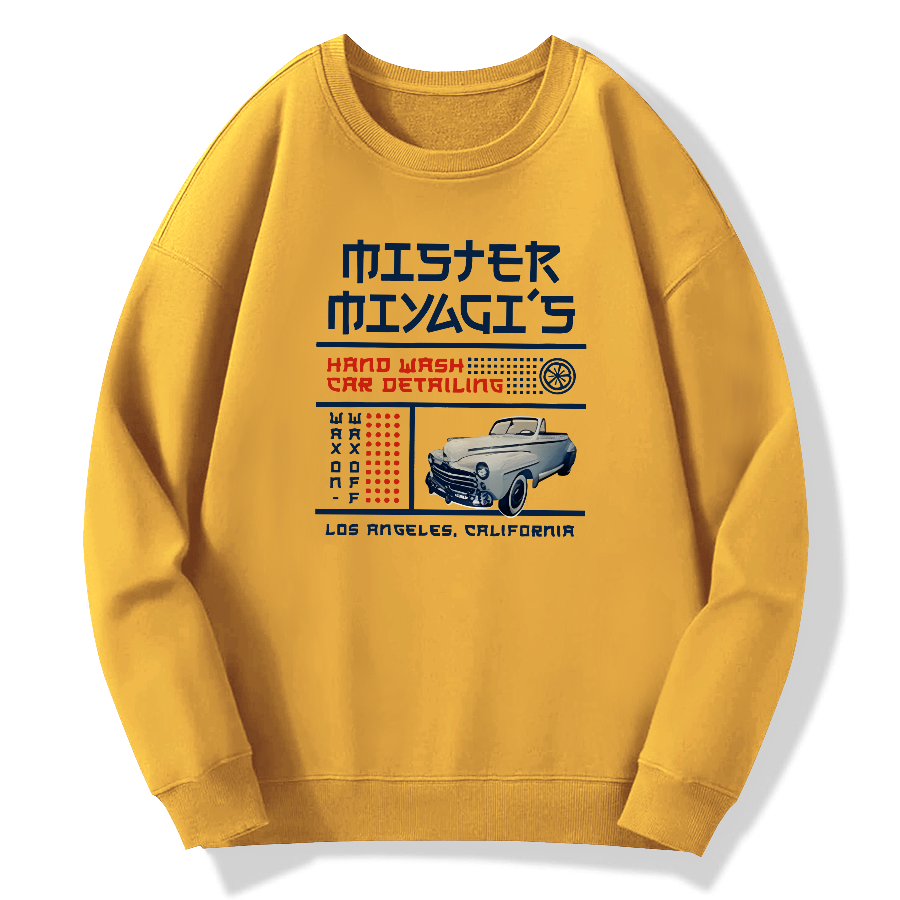 Japanese retro Chinese character locomotive Cotton Pullover Sweatshirt
