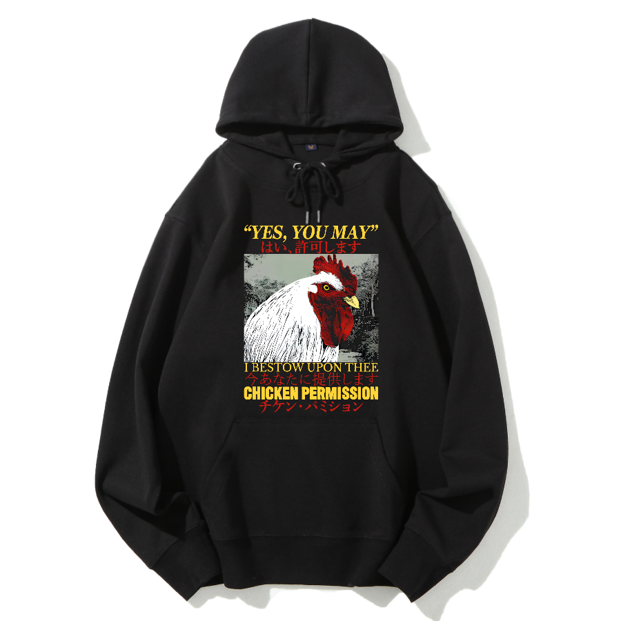 Chicken Permission Cotton Hoodie