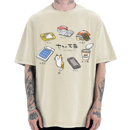 The Seven Deadly Sins Japanese Vintage Washed T-shirt