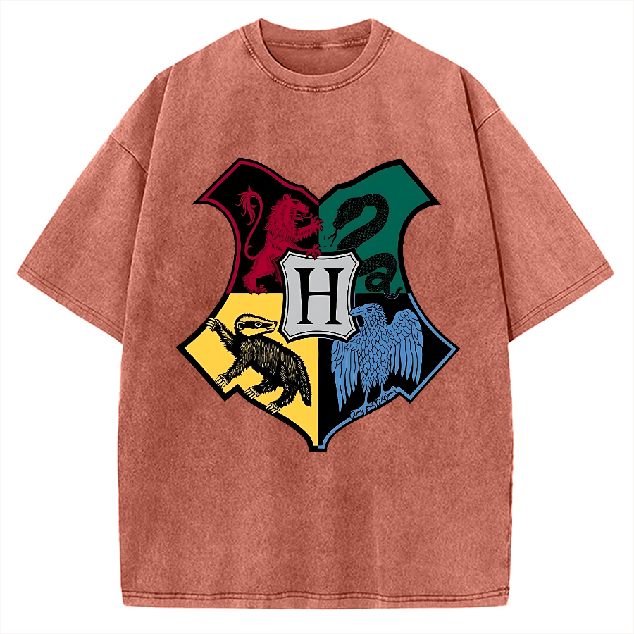 Animal Heraldry Shield Vintage Washed T-shirt