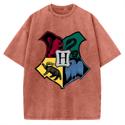 Animal Heraldry Shield Vintage Washed T-shirt