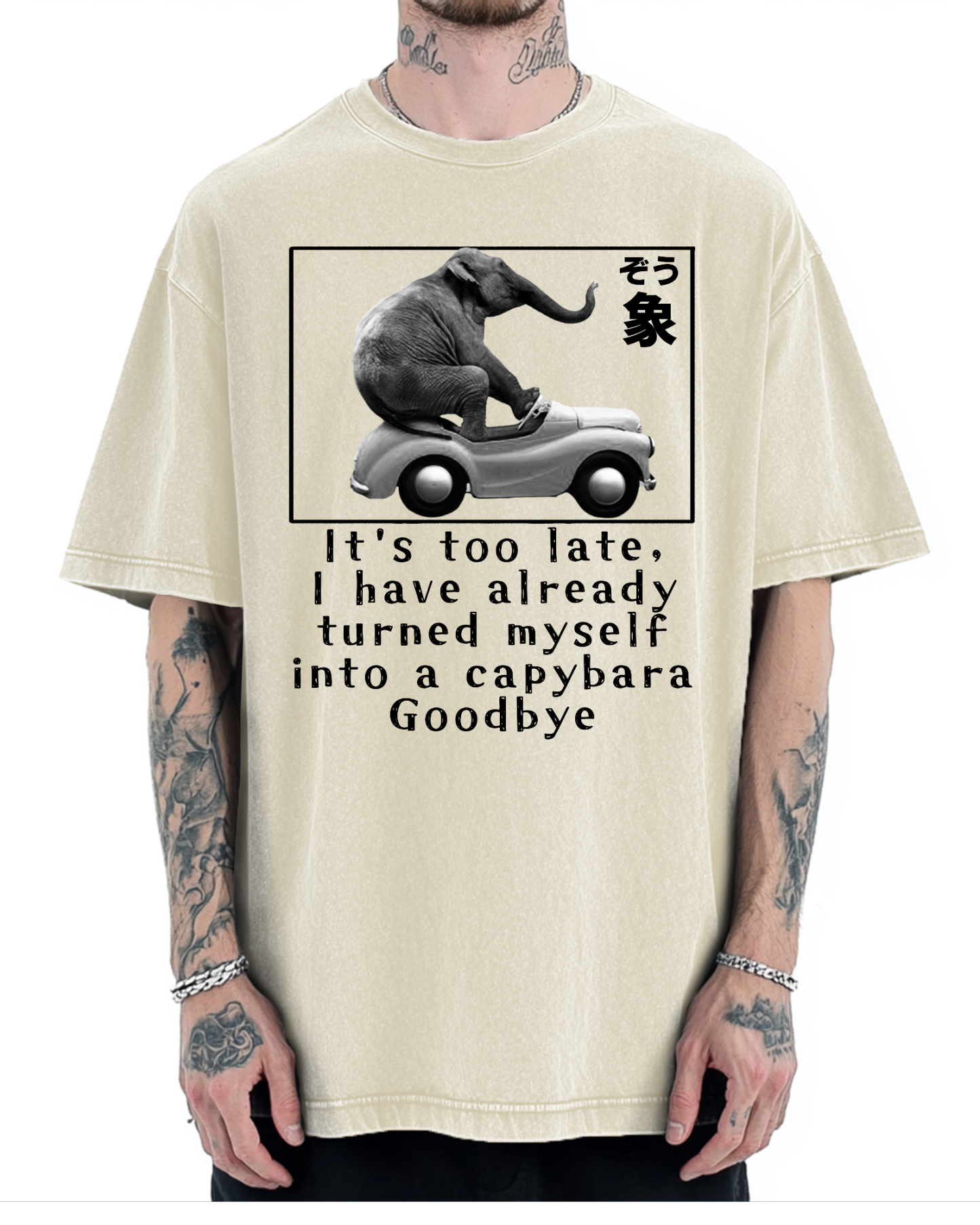 Funny elephant driving a car Vintage Washed T-shirt