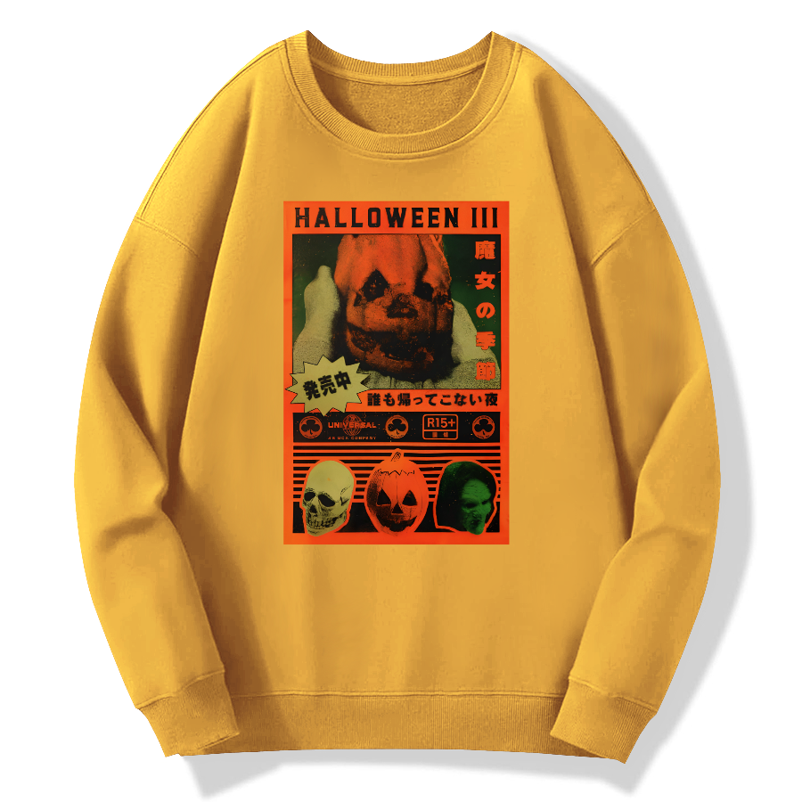 Halloween Retro Cotton Pullover Sweatshirt