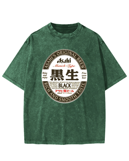 Asahi Nama Beer Black Vintage Washed T-shirt